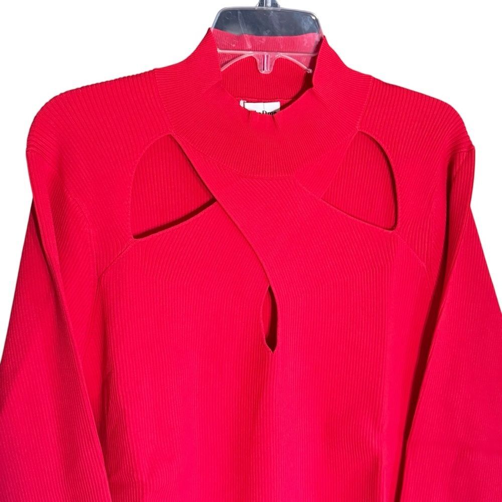 NWT Chic Red Cowl Neck Sweater w/ Cutouts From The Drop Size 2X